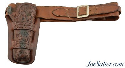 Vintage H.H. Heiser Single Action Double Loop Open Top Holster with Belt - Image 1 of 8