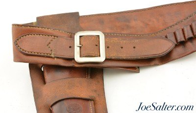 Vintage H.H. Heiser Single Action Double Loop Open Top Holster with Belt - Image 5 of 8