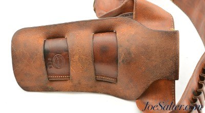 Vintage H.H. Heiser Single Action Double Loop Open Top Holster with Belt - Image 3 of 8