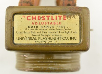 WWII "Chestlite" Adjustable Flashlight Universal Flashlight company - Image 2 of 6