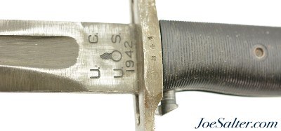US M1 Garand 1905E1 10" AFH-MOD Bayonet with Scabbard 1942 - Image 7 of 10