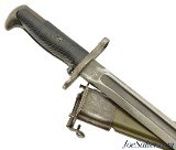 US M1 Garand 1905E1 10" AFH-MOD Bayonet with Scabbard 1942 - Image 1 of 10