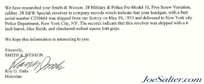 NYPD Delivered S&W .38 Military & Police Revolver 1953 w/ Factory Letter - Image 15 of 15