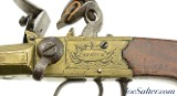 Unusual Brass Frame Tap-Action Side x Side Double Barrel Flintlock Pistol by Patrick of Liverpool - Image 8 of 15