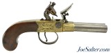 Unusual Brass Frame Tap-Action Side x Side Double Barrel Flintlock Pistol by Patrick of Liverpool - Image 1 of 15