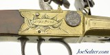 Unusual Brass Frame Tap-Action Side x Side Double Barrel Flintlock Pistol by Patrick of Liverpool - Image 4 of 15