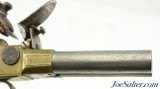 Unusual Brass Frame Tap-Action Side x Side Double Barrel Flintlock Pistol by Patrick of Liverpool - Image 5 of 15