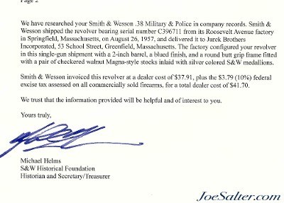 Scarce 2 Inch Smith & Wesson 38 M&P Revolver Factory Letter 1957 Round Butt - Image 12 of 14