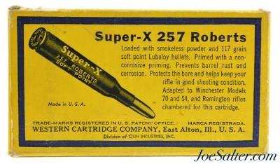 Western Super-X 257 Roberts Ammo 117 Grain Lubaloy 19 Rds 1930's - Image 6 of 7