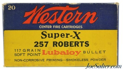 Western Super-X 257 Roberts Ammo 117 Grain Lubaloy 19 Rds 1930's - Image 1 of 7