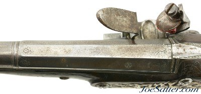 Exquisite Pair Silver-Mounted Pair of British Flintlock Traveling Pistols by William Holden of London - Image 15 of 15