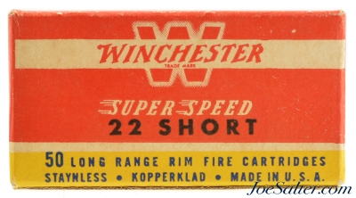 Brick Fresh Winchester Super Speed 22 Short Ammo 1955 Red & Yellow Issues - Image 7 of 8