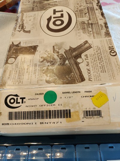 Colt 45 ACP Factory Hard Chrome Night Officer II Lew Horton Limited Series 471 of 500 - Image 2 of 2
