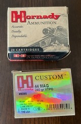 Hornady Custom .44Mag 240gr XTP Ammo - two 20-rd boxes - 1 of 1
