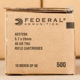 Federal AE 5.7x28 40gr. TMJ Ammo 500rds AE5728A (1 case of 10 boxes of 50 rds) 60 cents per round - 2 of 2