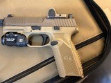 Excellent Condition Pre-owned FN 509 Tactical FDE w/ Trijicon RMR, Threaded Barrel, Suppressor Height Night Sights and 2 High Capacity Magazines - 7 of 14