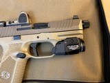 Excellent Condition Pre-owned FN 509 Tactical FDE w/ Trijicon RMR, Threaded Barrel, Suppressor Height Night Sights and 2 High Capacity Magazines - 9 of 14