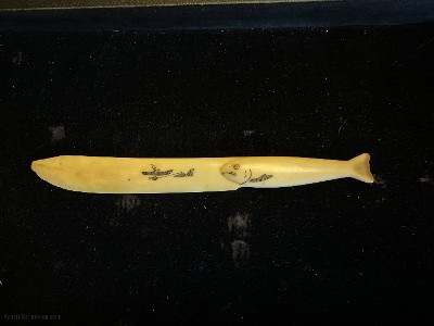 Scrimshawed Ivory Letter Opener