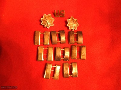 Eleven pieces of U. S. Officers insignia marked sterling