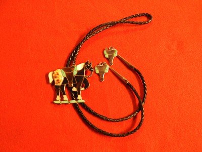 Native American Zuni Horse Bolo w/matching tips