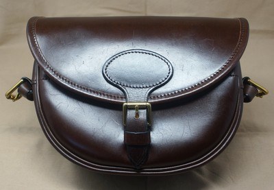 Westley Richards Anson Cartridge Bag, 100 round, Dark Tan Leather, Shotgun Shells