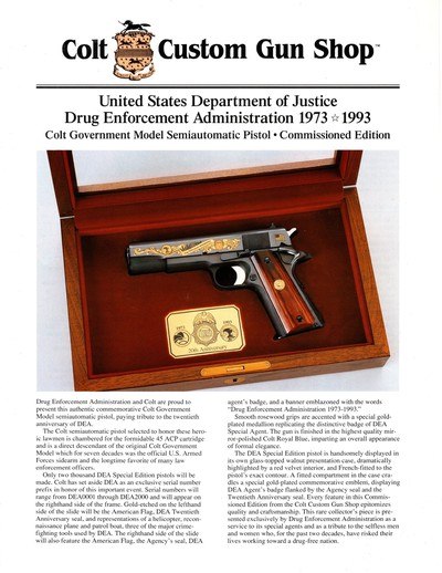 Colt 20th Anniversary of the DEA 1911 pistol - Image 8 of 10