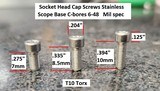 Screws Scope Base Cap and Weaver Style Screws Stainless 6-48