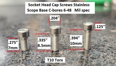 Screws Scope Base Cap and Weaver Style Screws Stainless 6-48 - Image 1 of 2