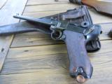 Artillery luger with stock and leather. DWM - 2 of 15