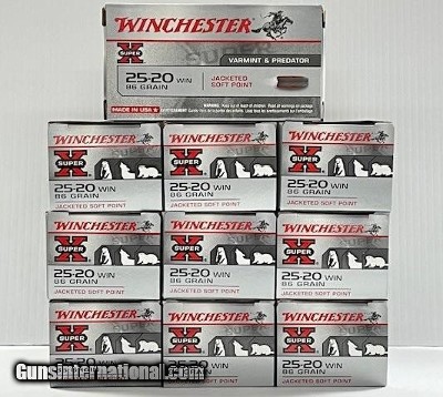 Winchester 25-20 Win. 86 Grain JSP 50 Round Box Factory New Production!