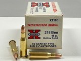 Winchester 218 Bee 46 Grain Hollow Point 50 Round Box In Like New Condition! - 1 of 3
