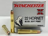 Winchester 22 Hornet 45gr. JSP 50 Round Box Like New Condition