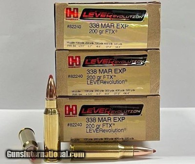 Hornady Leverevolution 338 Marlin Express 200gr FTX 20 Round Box Like New!