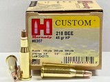 Hornady Custom 218-Bee 45gr HP Factory New Production!