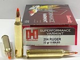 Hornady Superformance Varmint 204 Ruger 32gr V-MAX 10 Box Case 200 Rounds Factory New! - 2 of 4