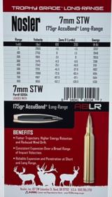 Nosler Trophy Grade 7mm STW 175 Grain Accubond Long Range New! - 3 of 3