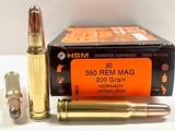 HSM 350 Remington Mag 200 Grain Hornady Interlock 20 Round Boxes Factory New! - 5 of 9
