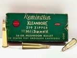 Winchester Super Speed .219 Win. Zipper 56gr HP Nice Clean Ammo - 12 of 15