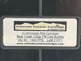 Colorado Custom Cartridge 33 Winchester(WCF) 230GR FN 90 Factory Loaded Rounds Clean! - 3 of 8