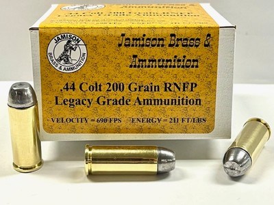 Jamison 44 Colt 200 Grain RNFP Smokeless 20 Round Box Factory Loaded Ammunition