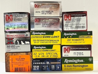 Sale!! 32 20 Win, 32 Win Spl., 6mm Rem, 257 Roberts, 257 Rob+P, 22 Hornet,17 Hornet, 350 Rem Mag, 338 Marlin Exp., 450 Marlin Exp. Pricing in Listing