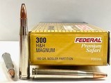 Federal Premium Safari 300 H&H Mag 180gr Nosler Partition 20 Round Factory Like New! - 2 of 8