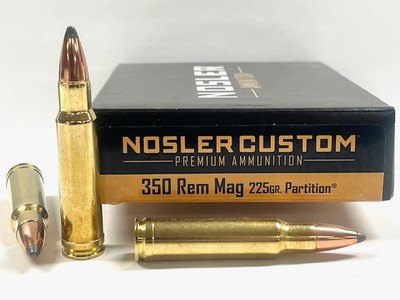 Nosler Custom 350 Rem Mag 225gr Partition 40 Rounds in Factory Sealed Cases