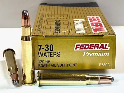 Federal Premium 7 30 Waters 120gr Boat Tail Soft Point 20 Round Boxes Excellent Condition!
