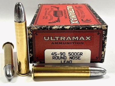 ULTRAMAX 45-90 Winchester Smokeless 500 Grain Round Nose Lead 20 Round Factory Loaded Boxes Excellent!