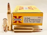 Western Super-X 225 Win 55gr PTD. Soft Point 20 Round Factory Loaded Boxes Excellent Condition! - 1 of 6