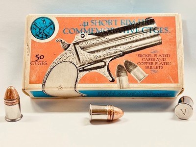Navy Arms .41 Short Rim-Fire Commemorative Ctges. Nickel & Copper Plated 50 Round Box Collector Grade Excellent!