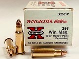 Winchester 256 Win Mag 60gr Hollow Point Expanding Rifle or Handgun 50 Round Factory Ammo in Like New Condition! - 1 of 5