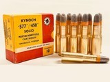KYNOCH 577/450 Martini-Henry 480gr Solid Smokeless 10 Round Factory Loaded Box Clean! - 1 of 2