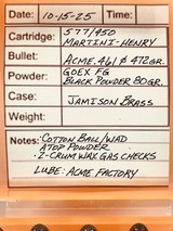 Precision Handloaded 577/450 Martini-Henry 472gr Lead RN Black Powder Jamison Brass 25 Rnds Nice! - 2 of 5